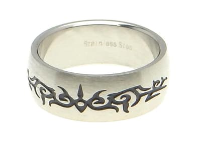 Friman Rostritt Stål Ring Kupad Tribal