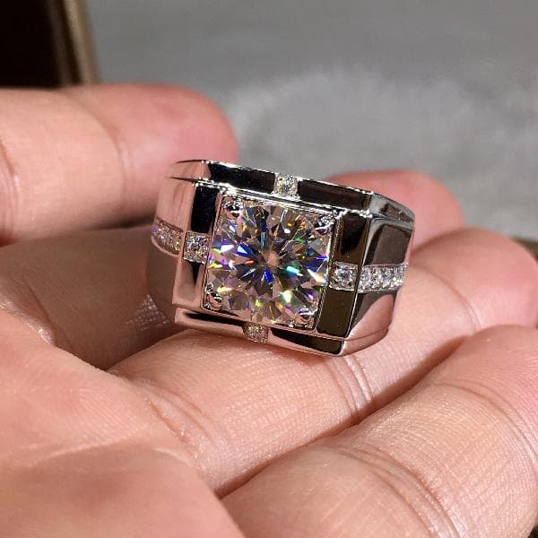 Handgjorda breda ringar Zircon 925 silver gåva