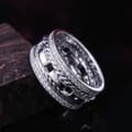 Miniatyrbild 3 av 10: Handgjorda breda ringar Zircon 925 silver gåva