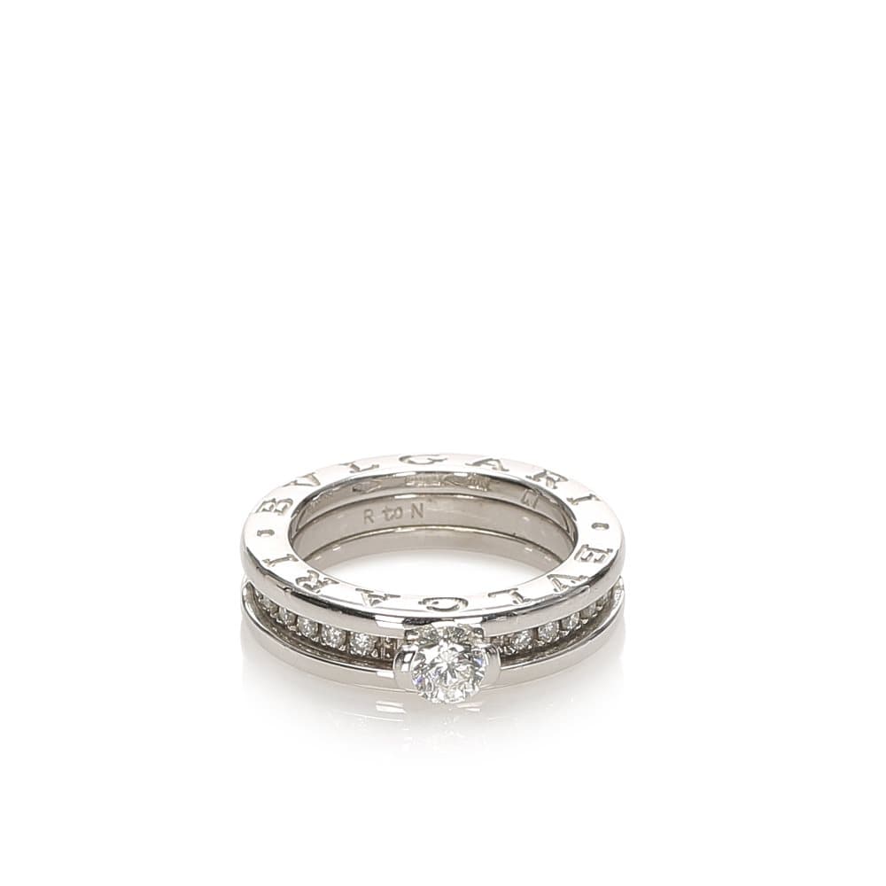 Bvlgari Diamond Paved 18 K B-Zero1 Ring Silver