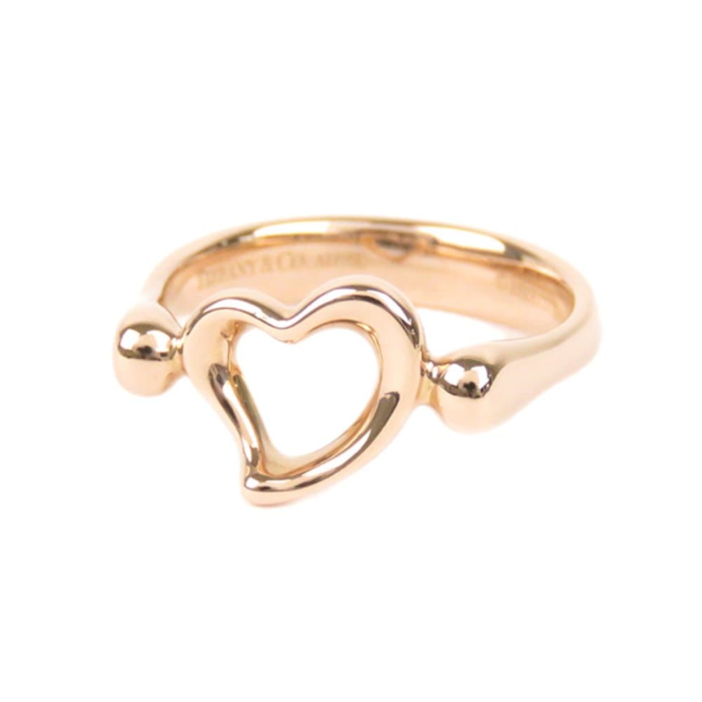Tiffany 18K Elsa Peretti Open Heart Ring Pink