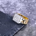 Miniatyrbild 8 av 10: 18 karat guldpläterad ring för män med zircon