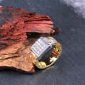 Miniatyrbild 9 av 10: 18 karat guldpläterad ring för män med zircon