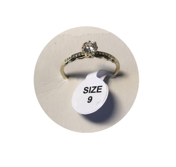 19 mm enstens ring i sterling silver GP CZ