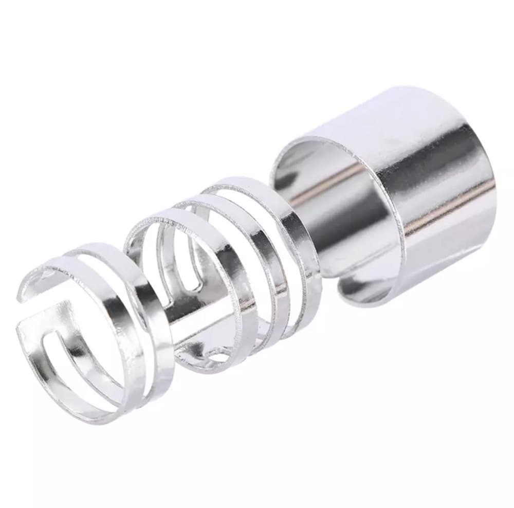 3-pack Boho Silver Ringar - Släta, Blanka & Mönstrade Justerbara