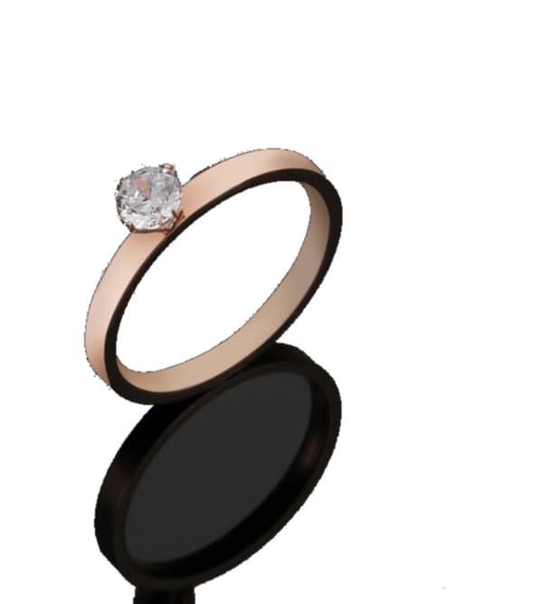 18 mm enstens dam ring gulguld titan size 8