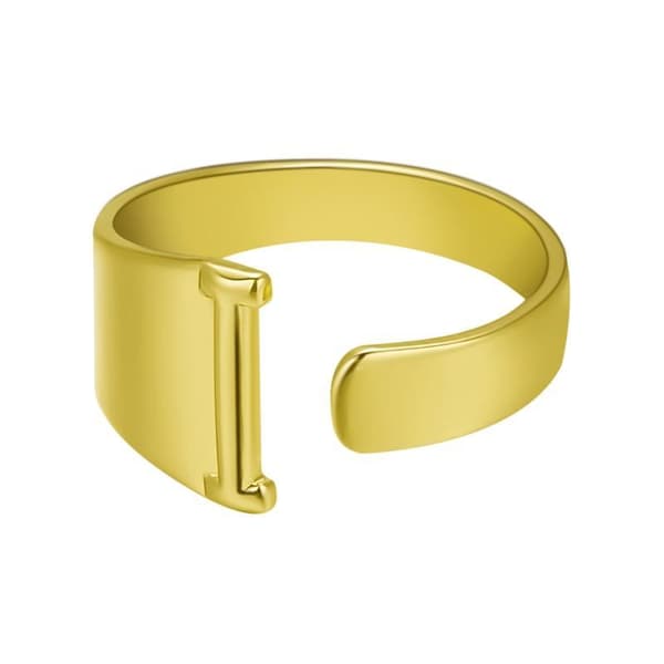 Forgyldt ring med minimalt justerbare bogstaver