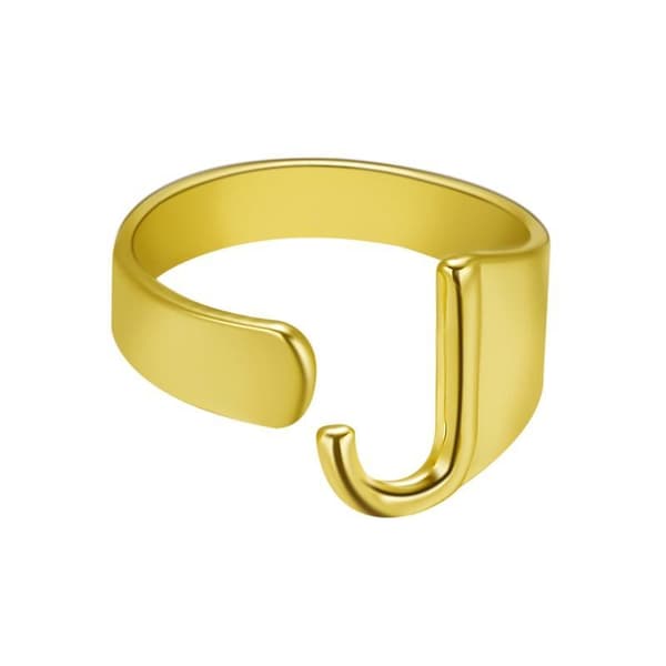 Forgyldt ring med minimalt justerbare bogstaver