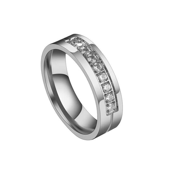 Sopivat sormukset miehille ja naisille kulta ja hopea joululahja Womans with diamonds SILVER (size US 7)