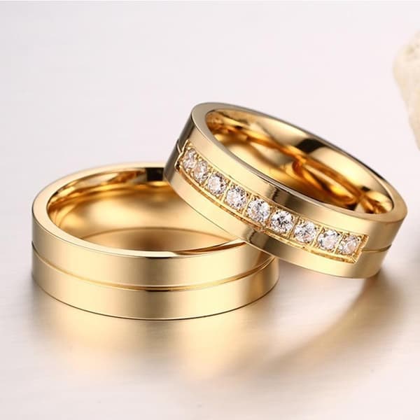 Matchende ringe til mænd og kvinder guld & sølv julegave