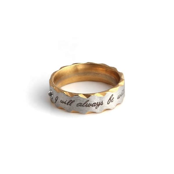 Ring sølv & guld ''I will always be with you'' unisex gave