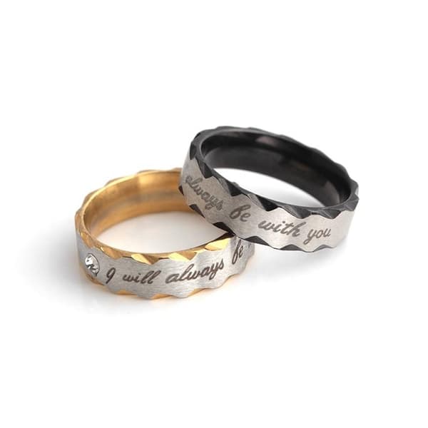 Ring sølv & guld ''I will always be with you'' unisex gave