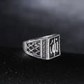 Miniatyrbild 3 av 3: Islamisk ring för män med Allah silver svart etnisk stil