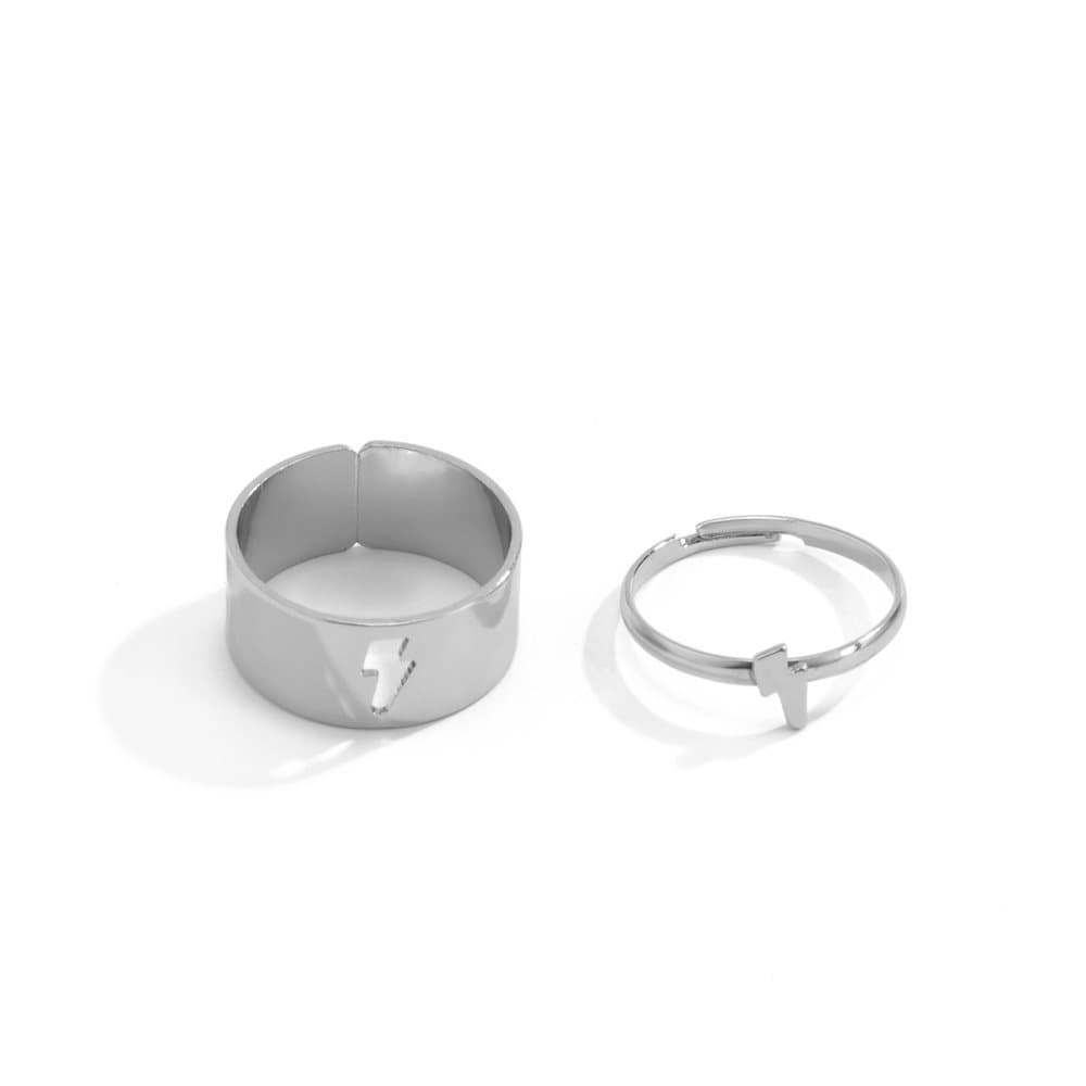 Justerbara parringar med enkla mönster silver 2-pack