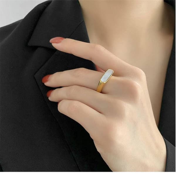 Handgjorda breda ringar Zircon 925 silver gåva