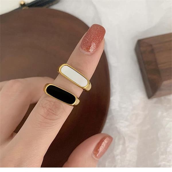 Handgjorda breda ringar Zircon 925 silver gåva