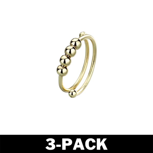Coil Ring - Anti Stress Ring med Roterende Perler Guld