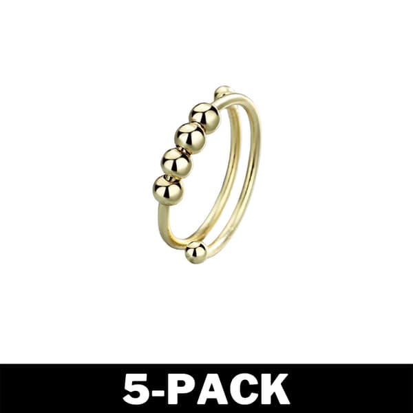 Coil Ring - Anti Stress Ring med Roterende Perler Guld