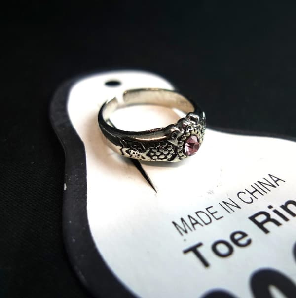 Tåring silverpläterad med rosa sten