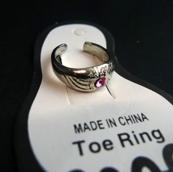 Tåring silverpläterad med rosa sten