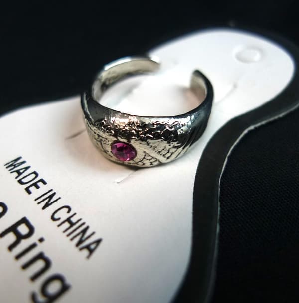 Tåring silverpläterad med rosa sten