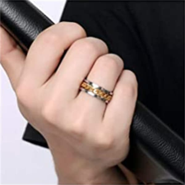 INF Antistressring med roterbart kjede Gull Size 10