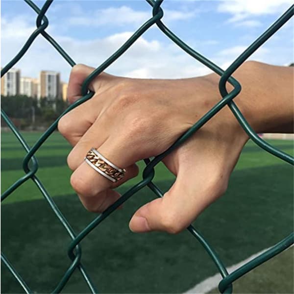 INF Antistressring med roterbart kjede Gull Size 10