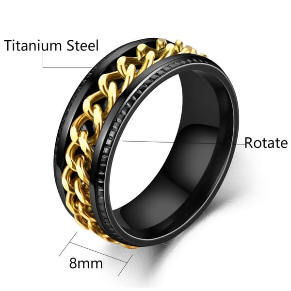 INF Antistressring med roterbart kjede Flerfarget Size 9
