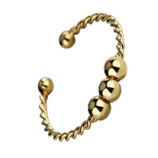 INF Justerbar antistressring med roterbare perler Gull
