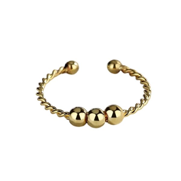 INF Justerbar antistressring med roterbare perler Gull