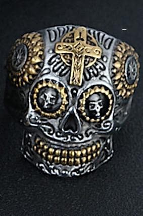 Ring med detaljeret kranium kranium rustfrit stål