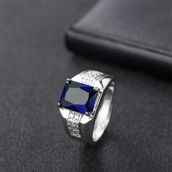 Elegant ring för män i guld grön & blå kunglig stil