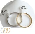 Miniatyrbild 2 av 3: 2 pack band ring par i guldstål släta size 6