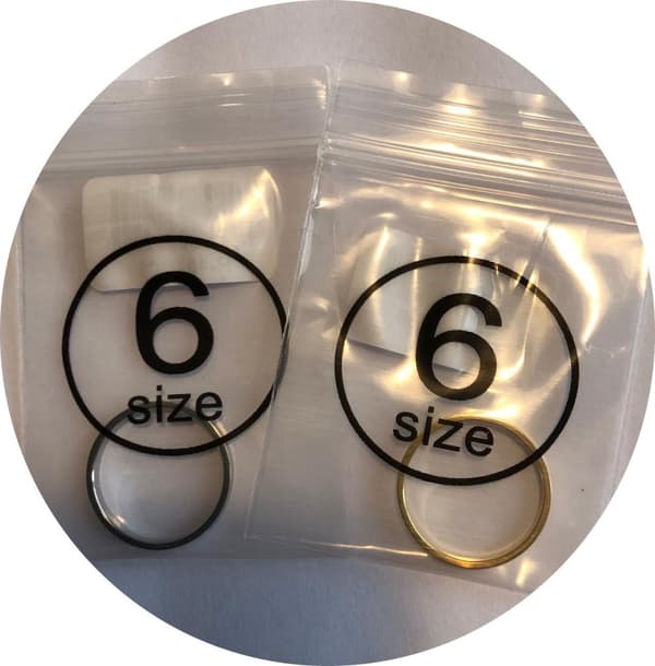 2 pack band ring par i guldstål släta size 6
