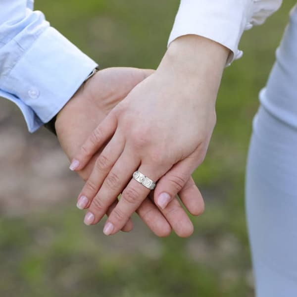 INF Anti-stressring med astronomiska motiv Silver 25 mm