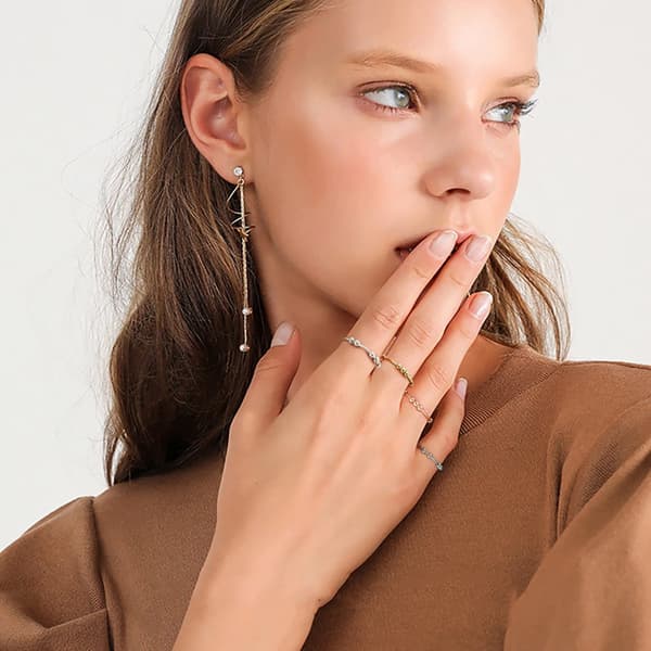 INF Antistressringar med roterbara pärlor Silver S