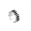 Dynamic ring with black and silver details stainless steel