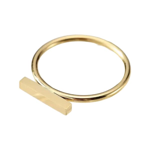 Minimalistisk ring i guld eller silver förgylld rostfritt stål