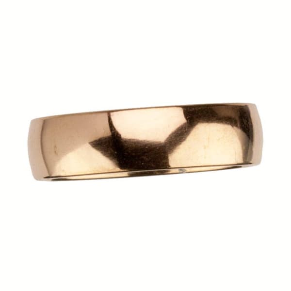 Slät Blank Rosé Guld Ring i Rostfritt Stål 6 mm - Stl 22,5