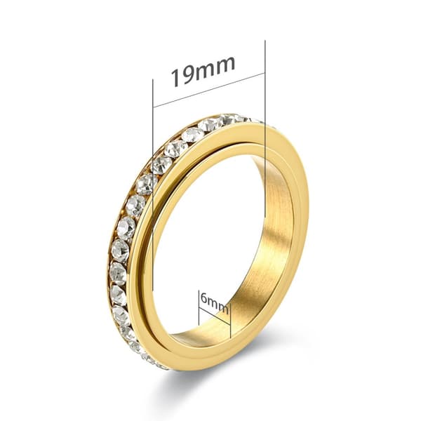INF Roterbar anti-stress ring Guld 19 mm