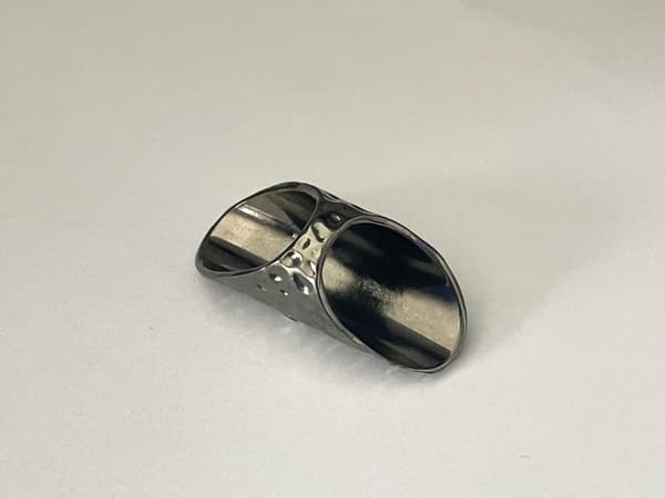 Oversize Oxiderat Silver Ring - Kors med Vita Stenar - Stl 17,5