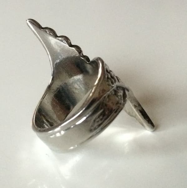 Oversize Silver Ring med Dubbelvinge / Vinge / Fågelvinge / Änglavinge - Stl 18