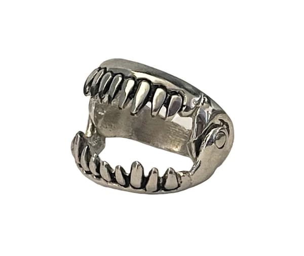 Cool Silver Ring - Mun med Tänder / Djävulens Tänder - Stl 19,5