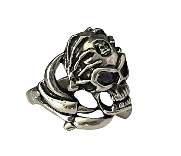 Cool Silver Ring med en Döskalle / Dödskalle - Stl 20,5