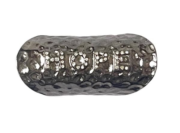 Oversize Oxiderat Silver Ring med Stenar & Text - HOPE - Stl 19