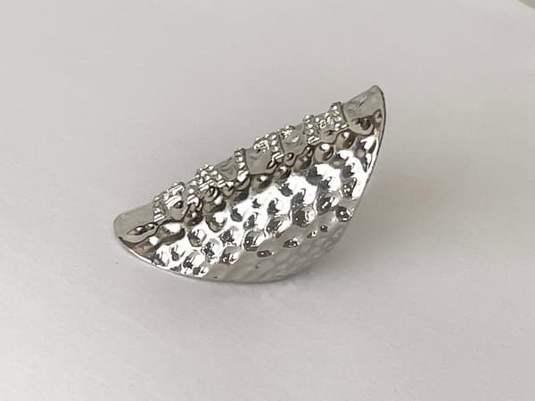 Oversize Silver Ring med Vita Stenar & Text - FAITH - Stl 19