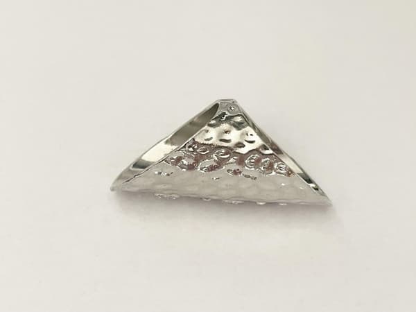 Oversize Silver Ring med Vita Stenar & Text - HOPE - Stl 19
