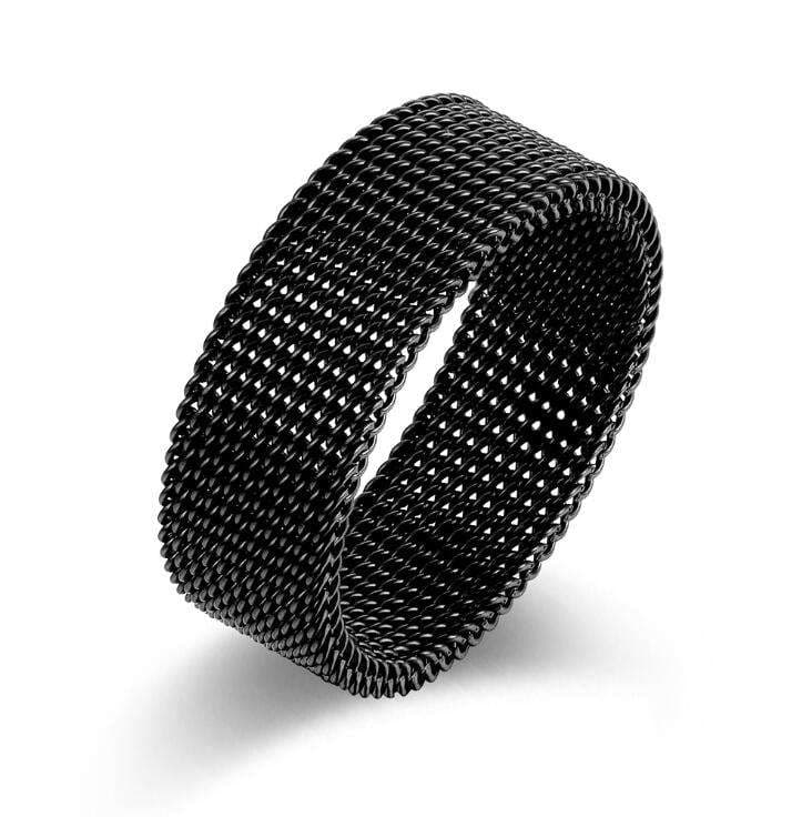 Bilde av Fleksibel Mesh Ring i rustfritt stål Sort 19.9 mm