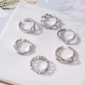 Miniatyrbild 3 av 6: 12-Pack Tåringar Ringar Justerbar Storlek – Silver