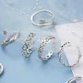 Miniatyrbild 6 av 6: 12-Pack Tåringar Ringar Justerbar Storlek – Silver